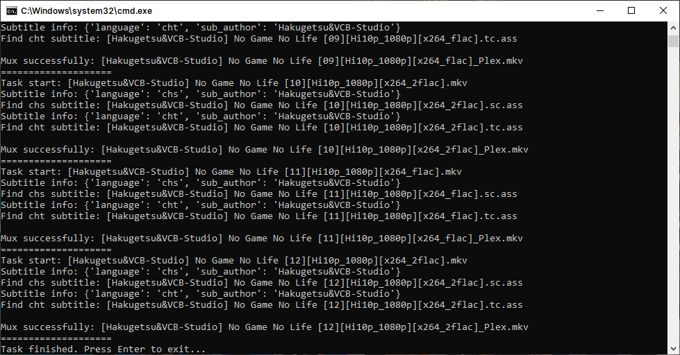 CLI 程序运行截图