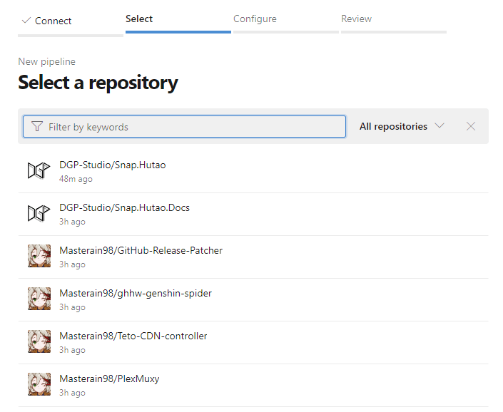 Select GitHub Repository